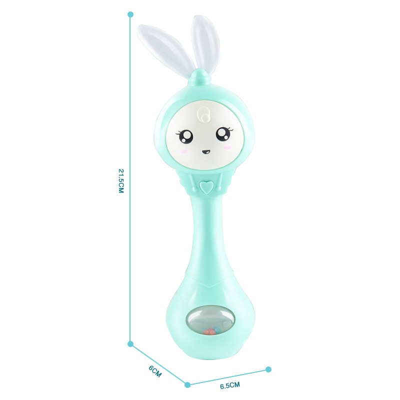 Bunny Rattle with Music and Light Teether